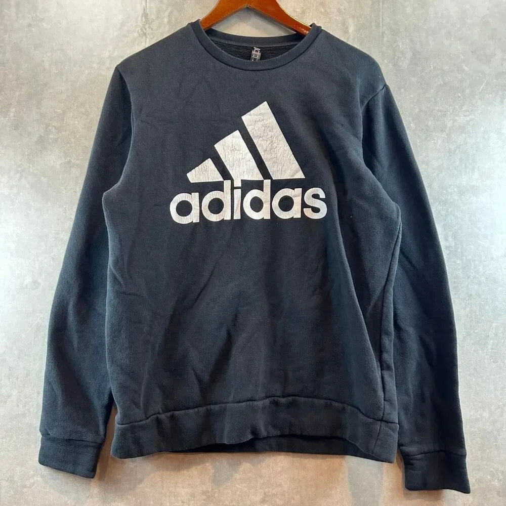 Adidas Men's Black and Grey Sweatshirt